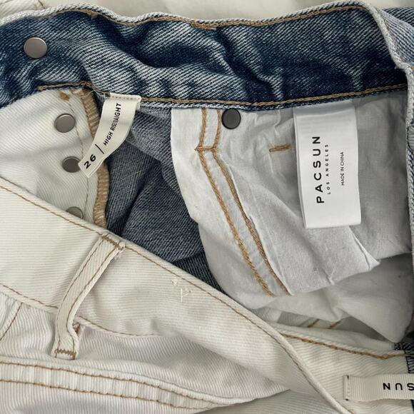 Pacsun Women's two toned ripped high rise straight jeans size 26 - Picture 5 of 5